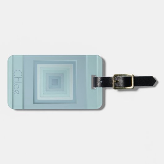  geïnspireerde geometrische vierkanten bagagelabel (Voorkant horizontaal)