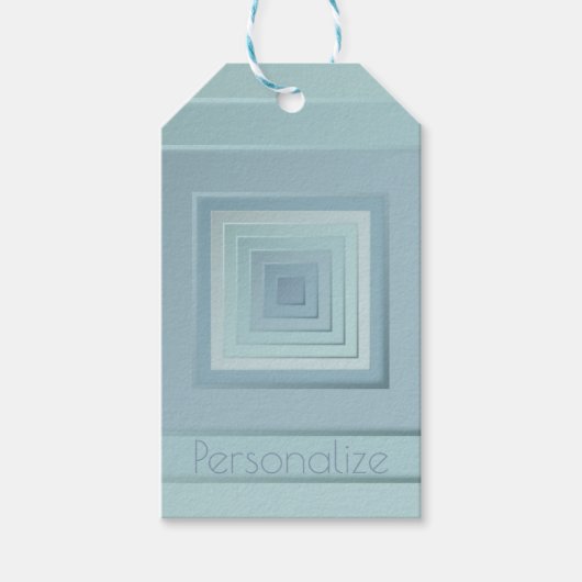 geïnspireerde geometrische vierkanten cadeaulabel (Voorkant)