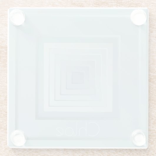  geïnspireerde geometrische vierkanten glazen onderzetter (Achterkant)