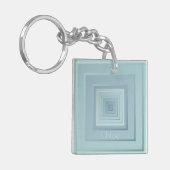 geïnspireerde geometrische vierkanten sleutelhanger (Voorkant Links)
