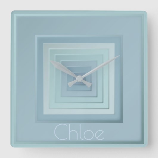  geïnspireerde geometrische vierkanten vierkante klok (Voorkant)