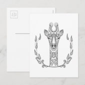 Geïnspireerde Giraffe Briefkaart (Voorkant / Achterkant)