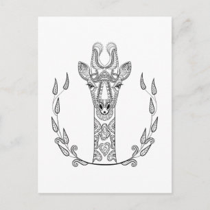 Geïnspireerde Giraffe Briefkaart