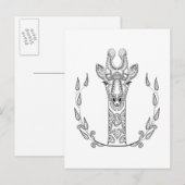 Geïnspireerde Giraffe Briefkaart (Voorkant / Achterkant)