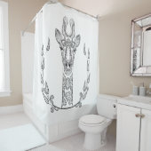 Geïnspireerde Giraffe Douchegordijn (In situ)