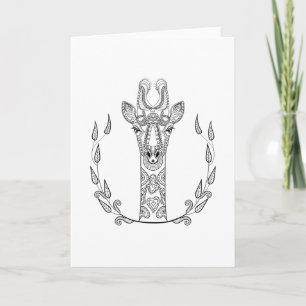 Geïnspireerde Giraffe Kaart