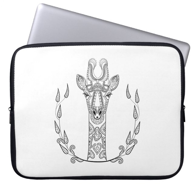 Geïnspireerde Giraffe Laptop Sleeve (Voorkant)