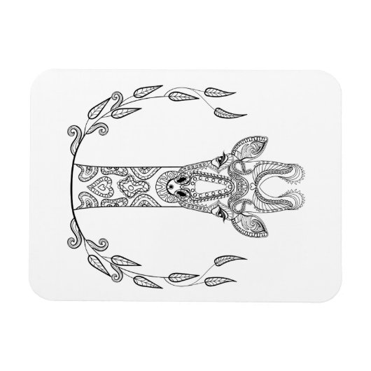 Geïnspireerde Giraffe Magneet (Horizontaal)