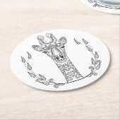 Geïnspireerde Giraffe Ronde Kartonnen Onderzetter (Gebogen)