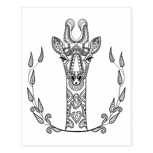 Geïnspireerde Giraffe Rubberstempel (Afrduk)
