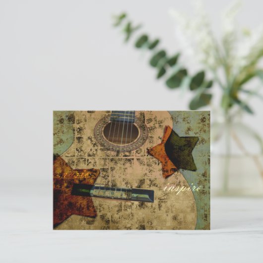 Geïnspireerde gitaarsterren briefkaart (Staand voorkant)