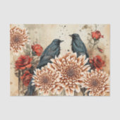  geïnspireerde gotische rozen Raven Tissuepapier (Voorkant)