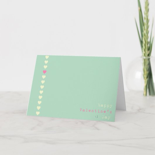 Geïnspireerde Groene Hart Valentijnsdag Kaart (Voorkant)