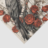  geïnspireerde grunge rode rozen Raven Tissuepapier (Detail)