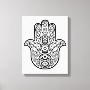 Geïnspireerde hamsa hand 6 canvas afdruk