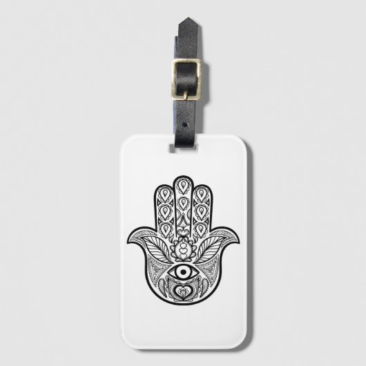 Geïnspireerde hamsa hand bagagelabel (Voorkant (verticaal))