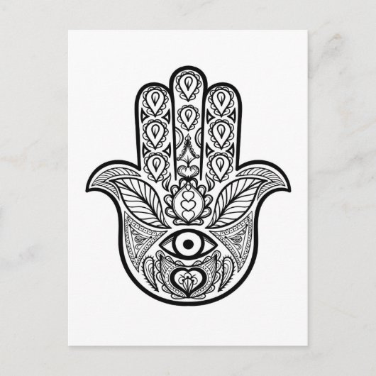 Geïnspireerde hamsa hand briefkaart (Voorkant)