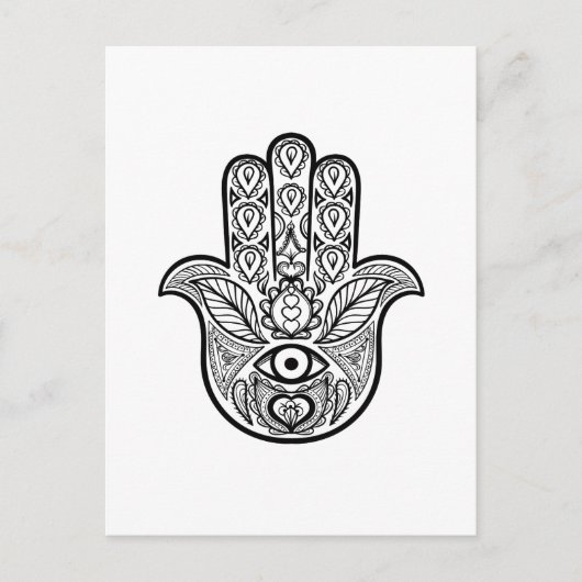 Geïnspireerde hamsa hand briefkaart (Voorkant)