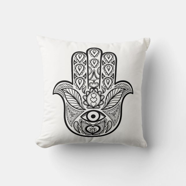 Geïnspireerde hamsa hand kussen (Voorkant)