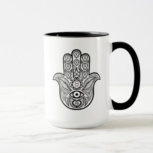 Geïnspireerde hamsa hand mok (Rechts)