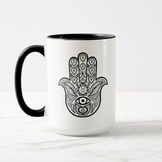 Geïnspireerde hamsa hand mok (Links)