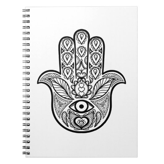 Geïnspireerde hamsa hand notitieboek (Voorkant)