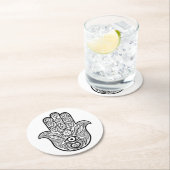 Geïnspireerde hamsa hand ronde kartonnen onderzetter (Insitu)