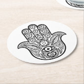 Geïnspireerde hamsa hand ronde kartonnen onderzetter (Gebogen)