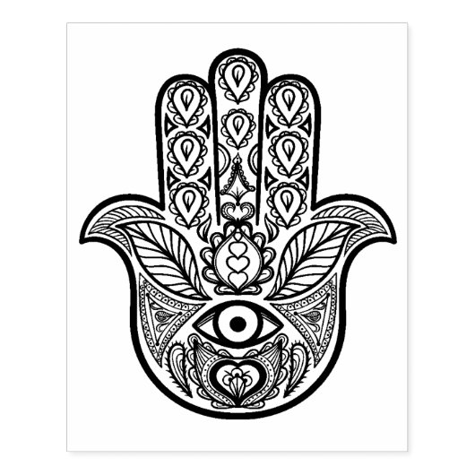 Geïnspireerde hamsa hand rubberstempel (Afrduk)