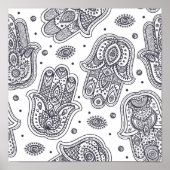 Geïnspireerde hand Drawn Hamsa 2 Poster (Voorkant)