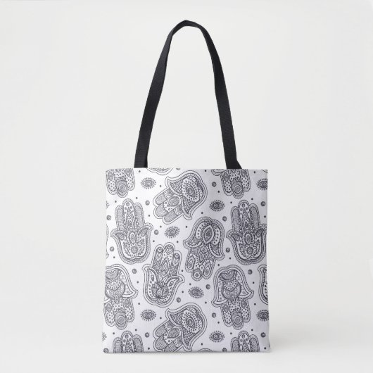 Geïnspireerde hand Drawn Hamsa 2 Tote Bag (Voorkant)