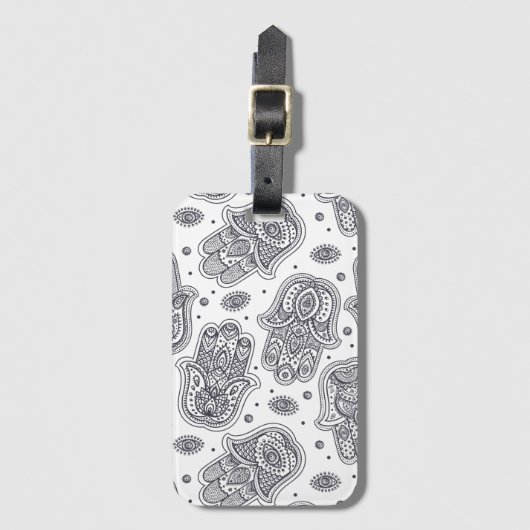 Geïnspireerde hand Drawn Hamsa Bagagelabel (Voorkant (verticaal))