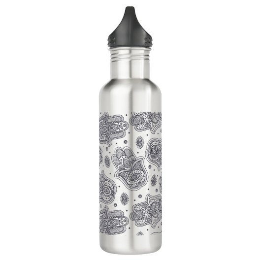 Geïnspireerde hand Drawn Hamsa Waterfles (Links)
