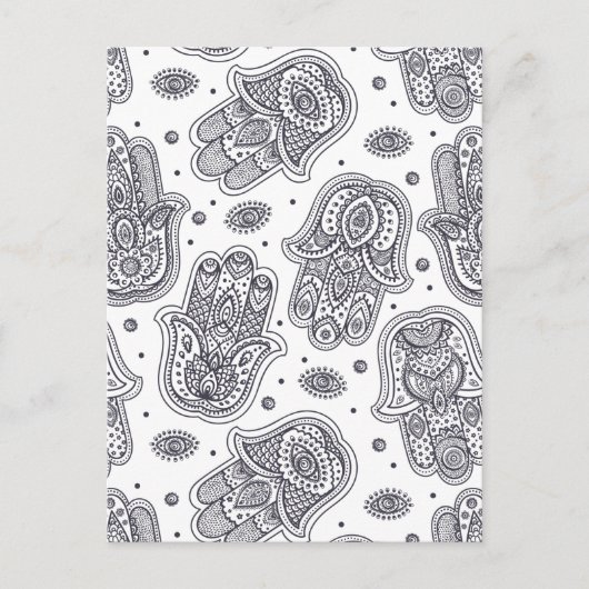 Geïnspireerde Hand getrokken Hamsa Briefkaart (Voorkant)