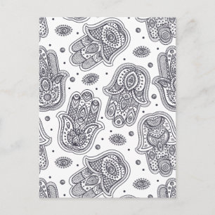 Geïnspireerde Hand getrokken Hamsa Briefkaart