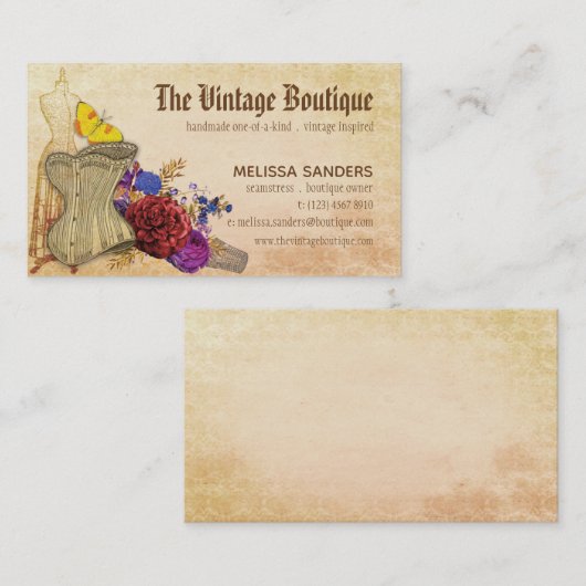  geïnspireerde handgemaakte naaigaritmisch visitekaartje (Voorkant / Achterkant)