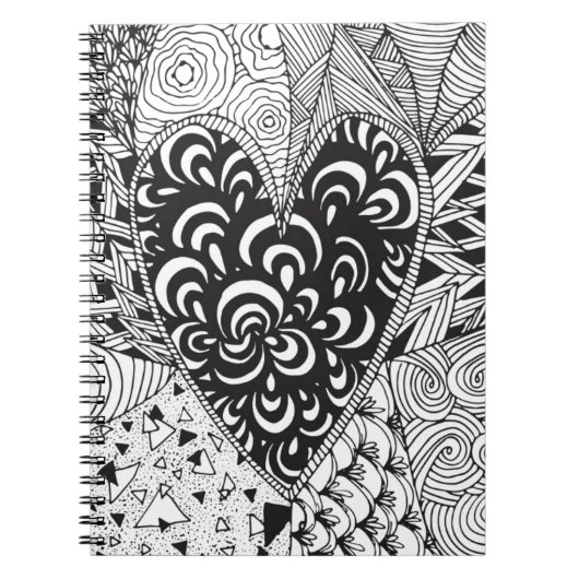 Geïnspireerde Hart Doodle Notitieboek (Voorkant)