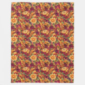 -geïnspireerde Herfst Delicate Bloemen Pompoenen Fleece Deken (Voorkant)