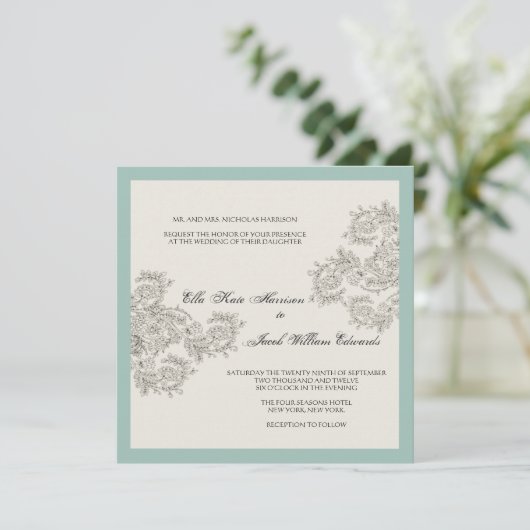   Geïnspireerde huwelijksuitnodiging Kaart (Staand voorkant)