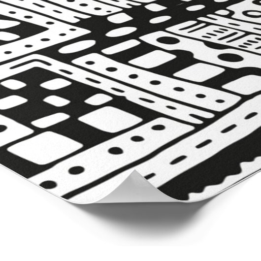 Geïnspireerde Indiase Abstracte figuren 2 Poster (Hoek)