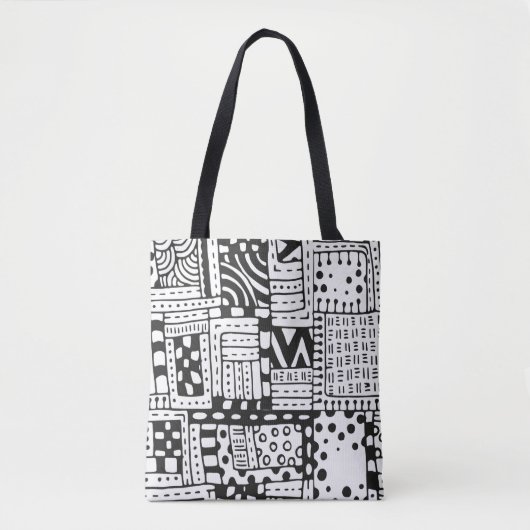 Geïnspireerde Indiase Abstracte figuren 2 Tote Bag (Voorkant)