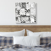 Geïnspireerde Indiase Abstracte figuren 6 Canvas Afdruk (Insitu (Slaapkamer))