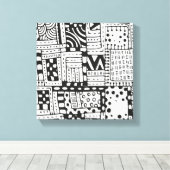 Geïnspireerde Indiase Abstracte figuren 6 Canvas Afdruk (Insitu (Houten vloer))