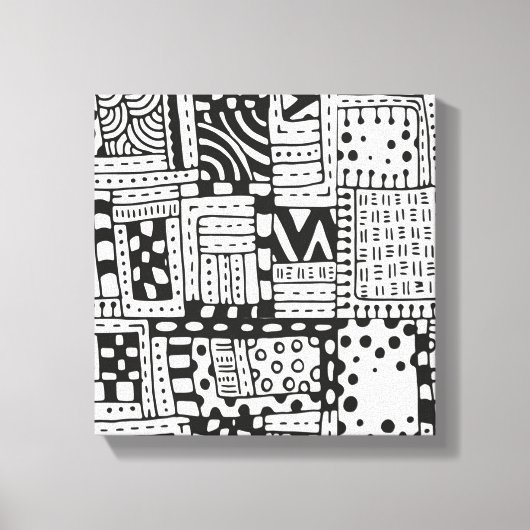 Geïnspireerde Indiase Abstracte figuren 6 Canvas Afdruk (Voorkant)