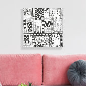 Geïnspireerde Indiase Abstracte figuren 6 Canvas Afdruk (Insitu (Woonkamer))