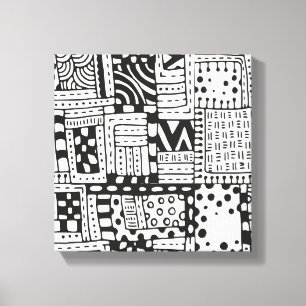 Geïnspireerde Indiase Abstracte figuren 6 Canvas Afdruk