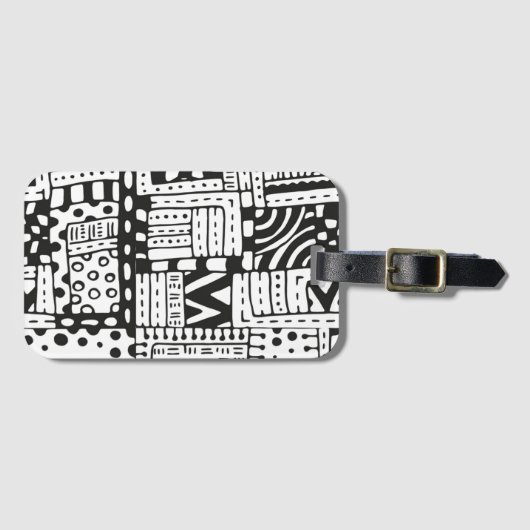 Geïnspireerde Indiase Abstracte figuren Bagagelabel (Voorkant (horizontaal))