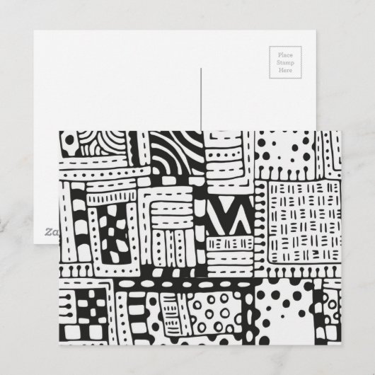 Geïnspireerde Indiase Abstracte figuren Briefkaart (Voorkant / Achterkant)