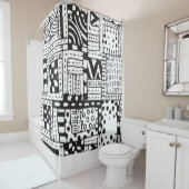 Geïnspireerde Indiase Abstracte figuren Douchegordijn (In situ)