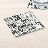 Geïnspireerde Indiase Abstracte figuren Kartonnen Onderzetters (Schuin)